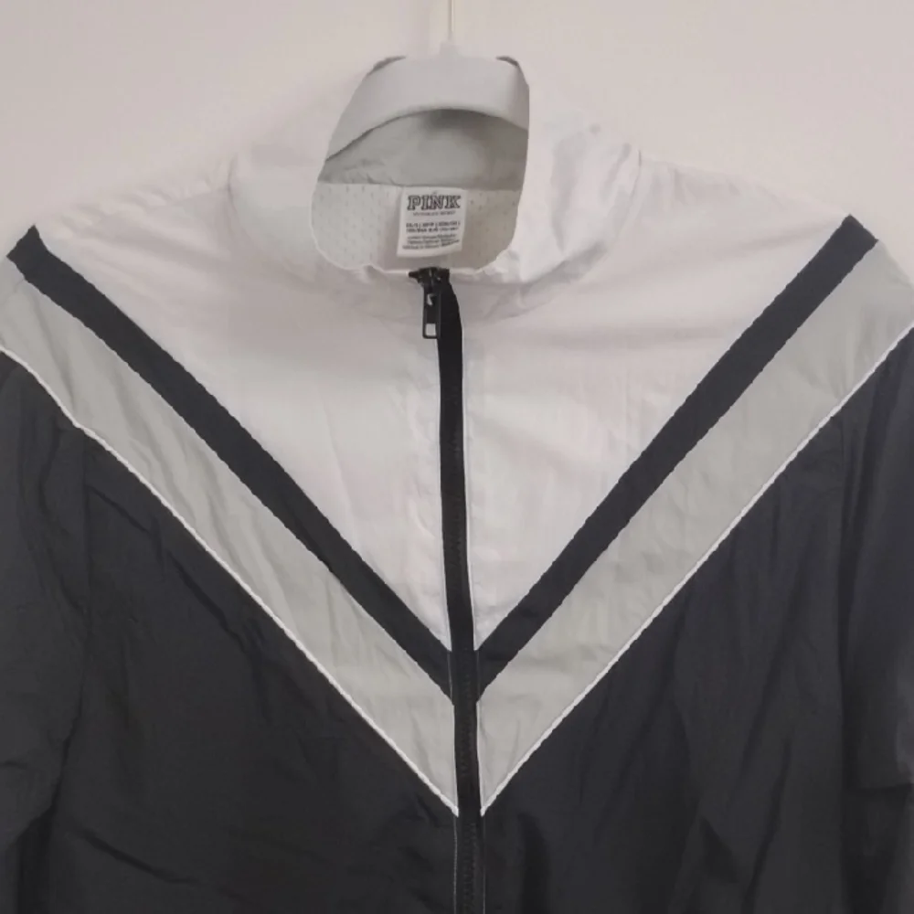 Victoria's Secret PINK Active Neutral Casual Full Zip Up Black & White Jacket - Picture 3 of 15